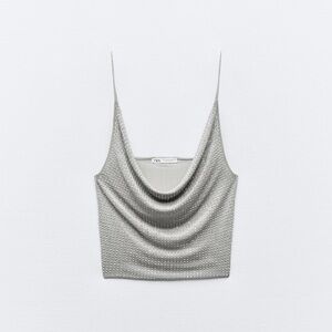 Zara rhinestone tulle camisole